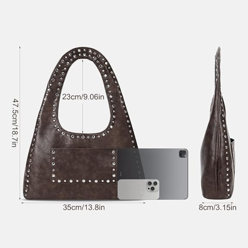 Vintage Boho Studded Shoulder Bag