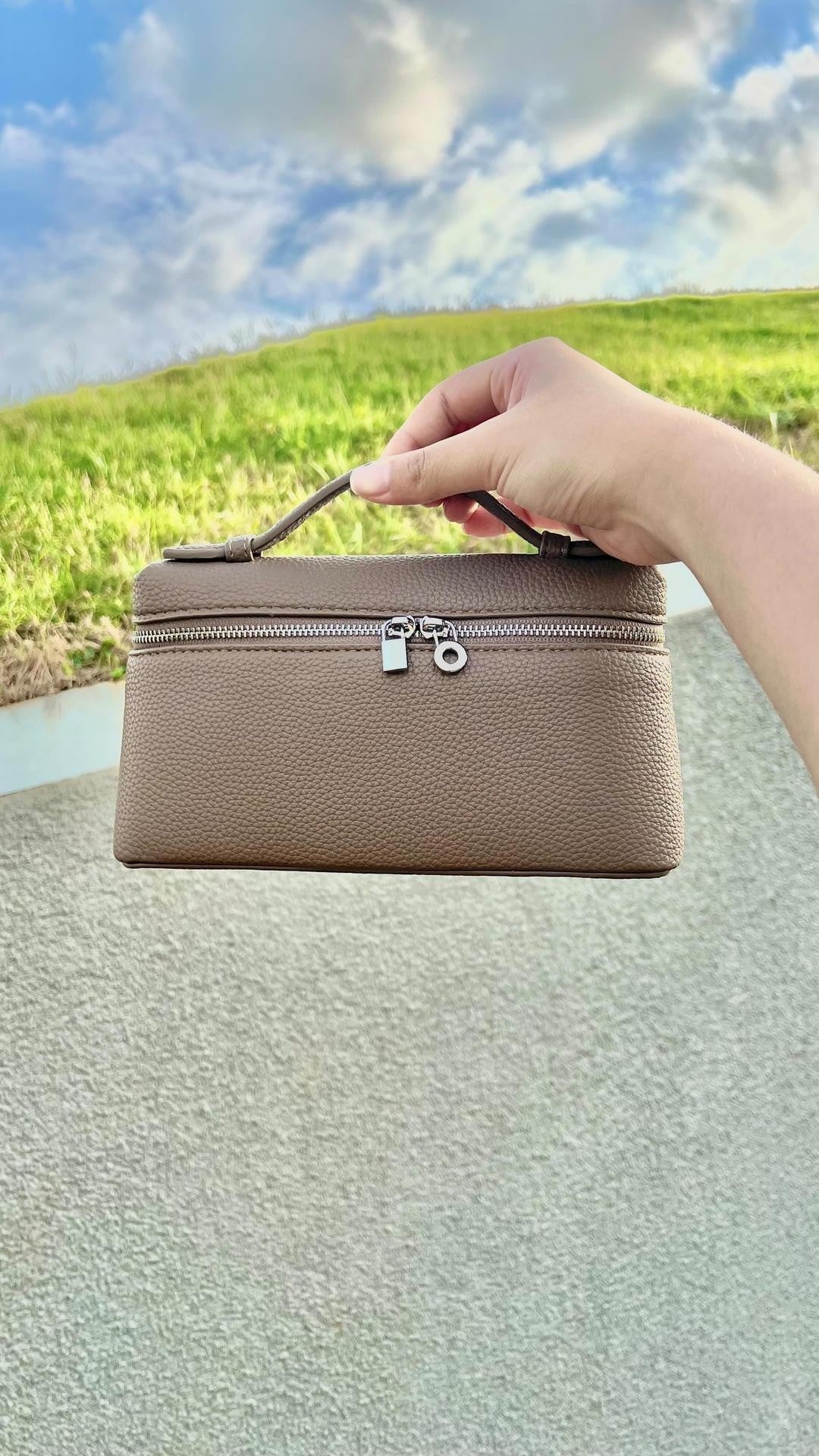 Small Pink Genuine Leather Tote Bag