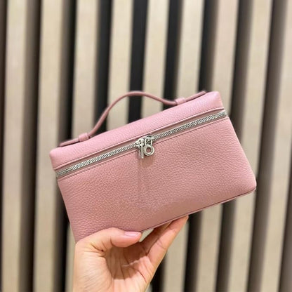 Small Pink Genuine Leather Tote Bag