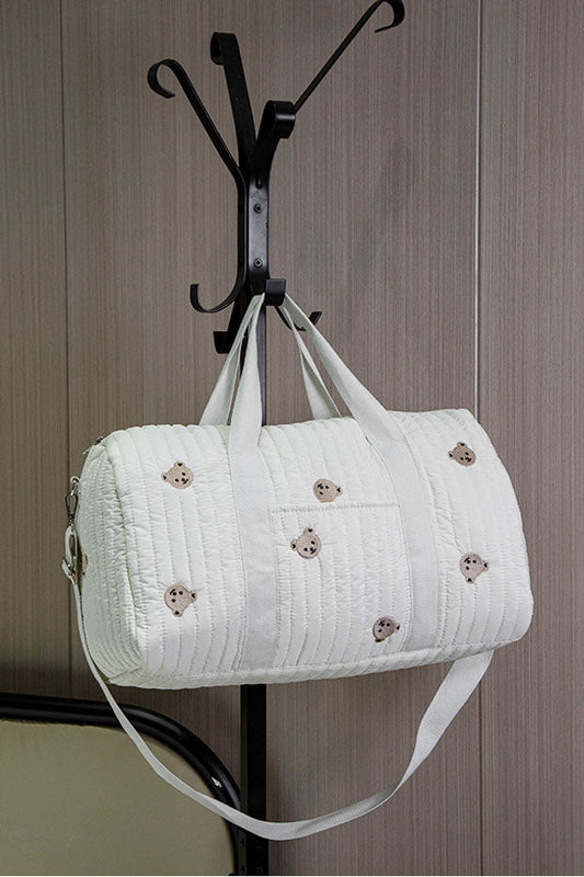 Summer New Bear Embroidery Boston Bag