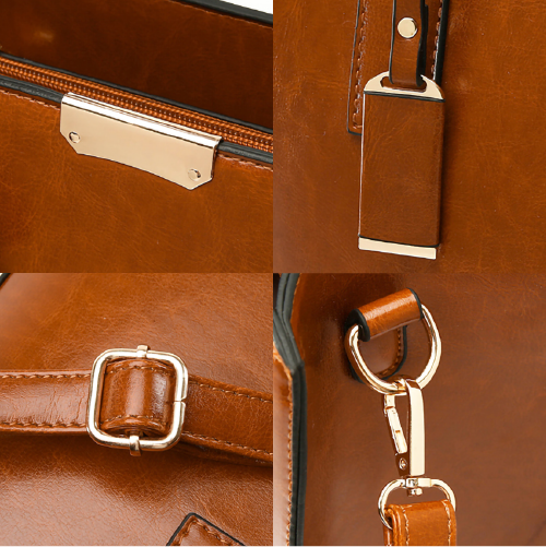 Genuine Leather Set Bag + 2 Wallets - Zayna