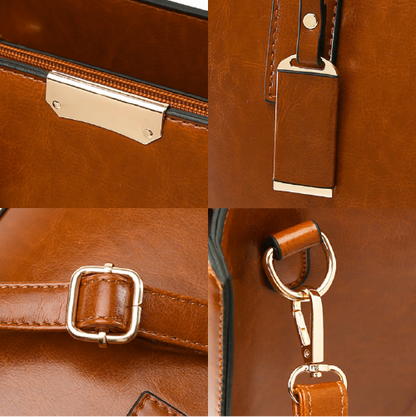 Genuine Leather Set Bag + 2 Wallets - Zayna