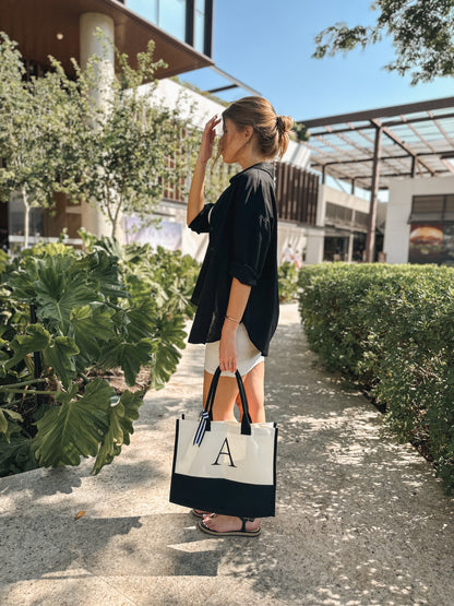 Personalized Initial Canvas Bag