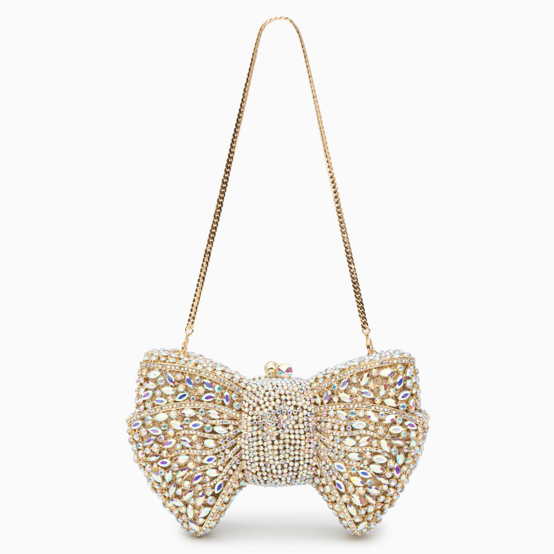 Bianca Bow Rhinestone Clutch Bag
