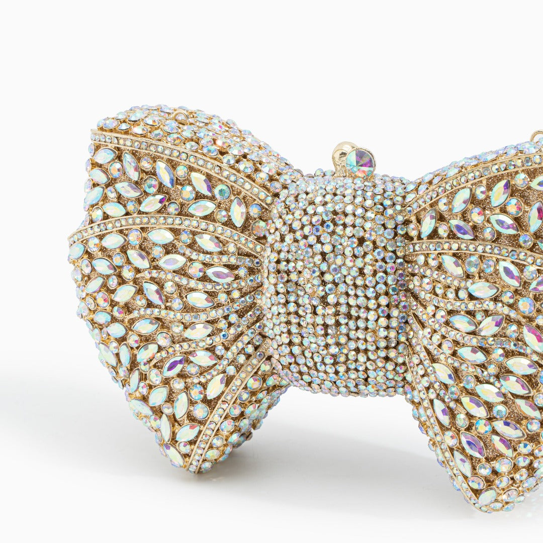 Bianca Bow Rhinestone Clutch Bag