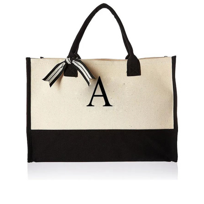 Personalized Initial Canvas Bag