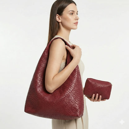 Bag and Wallet in Genuine Leather - Noelle