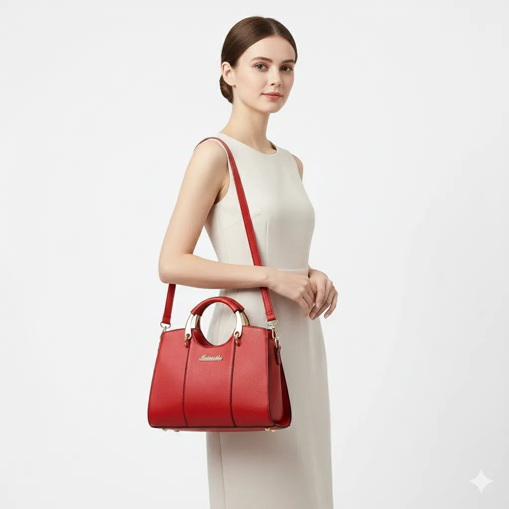 Luxurious Women's Genuine Leather Crossbody Bag - Atena