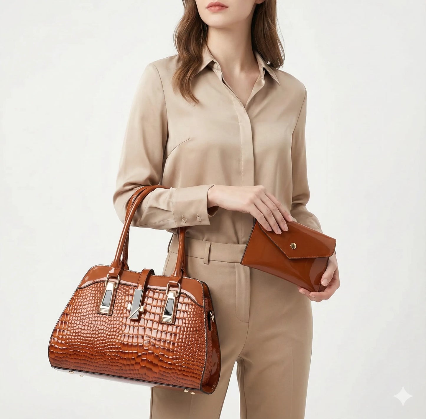 Bag and Wallet Kit in Genuine Leather - Vian