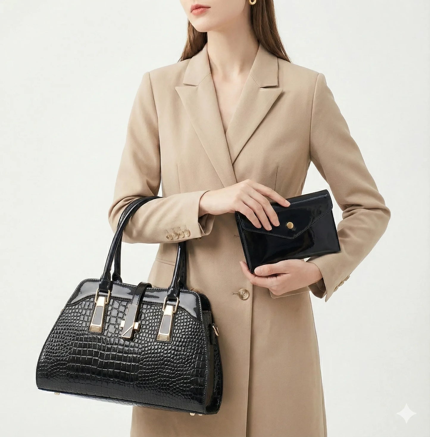 Bag and Wallet Kit in Genuine Leather - Vian