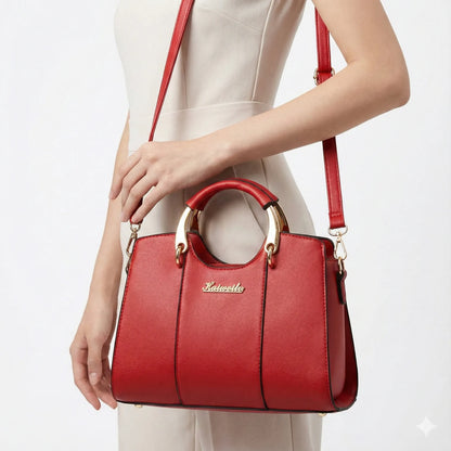 Luxurious Women's Genuine Leather Crossbody Bag - Atena