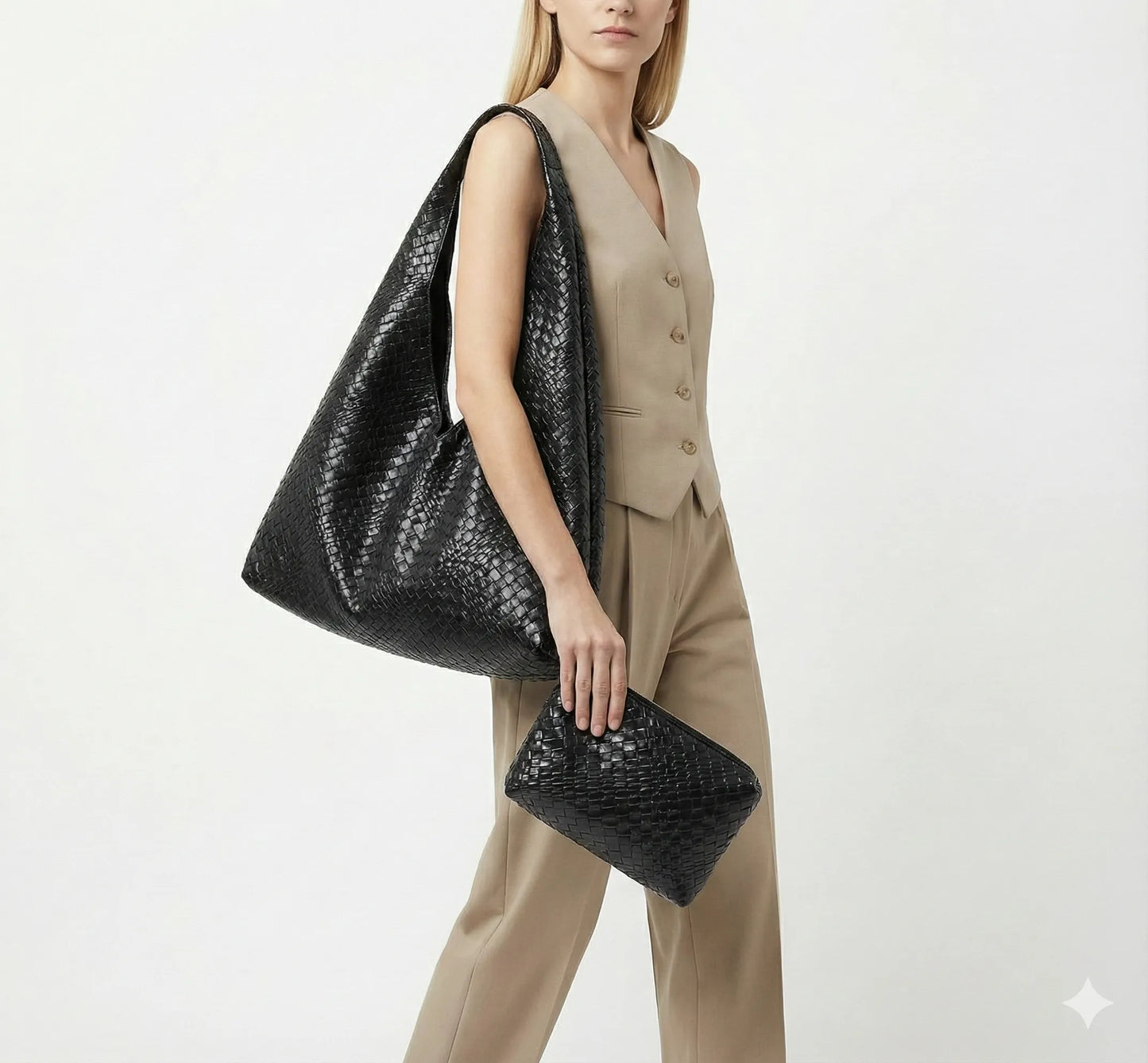 Bag and Wallet in Genuine Leather - Noelle