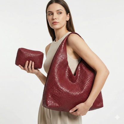 Bag and Wallet in Genuine Leather - Noelle