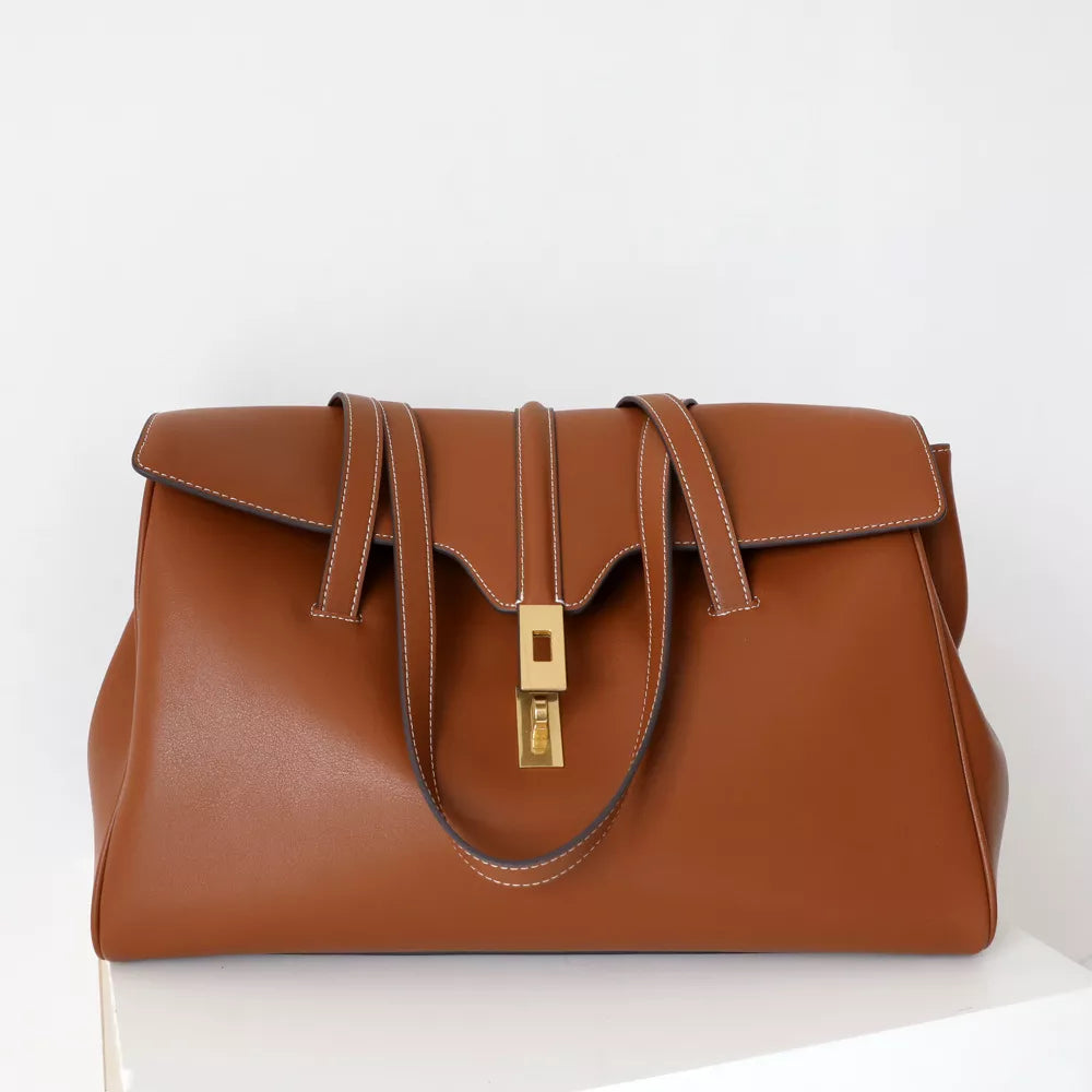 Genuine Leather Tote Bag Ione