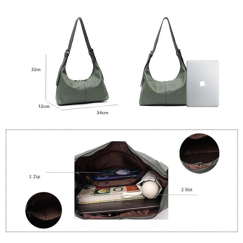 Messenger Style Genuine Leather Bag - Agatha