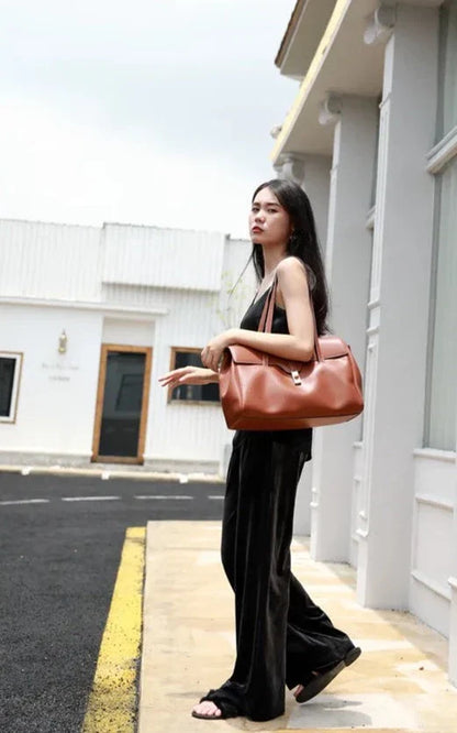 Genuine Leather Tote Bag Ione
