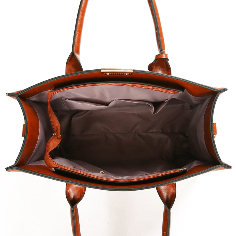 Genuine Leather Set Bag + 2 Wallets - Zayna