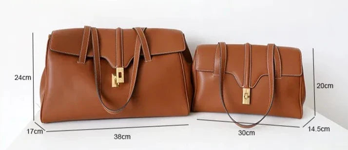 Genuine Leather Tote Bag Ione