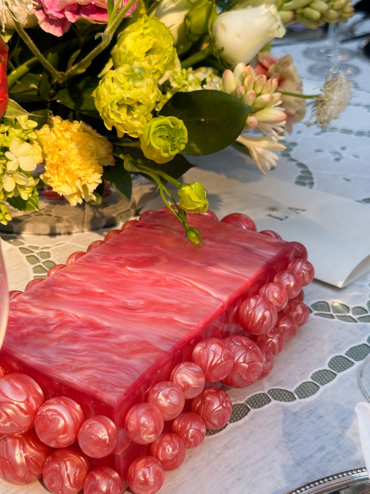 Marbled Acrylic Clutch Bag