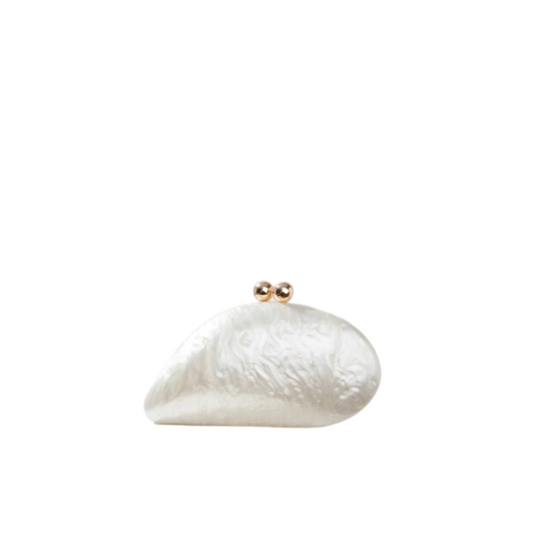 Livia Pearlescent Shell Acrylic Clutch Bag