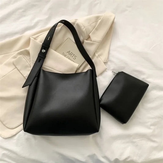 Genuine Leather Bag + Pouch - Glass