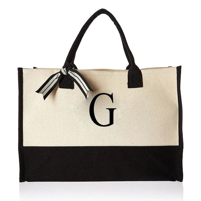 Personalized Initial Canvas Bag