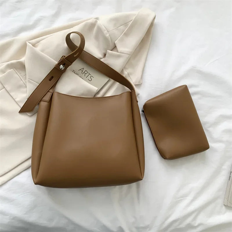 Genuine Leather Bag + Pouch - Glass