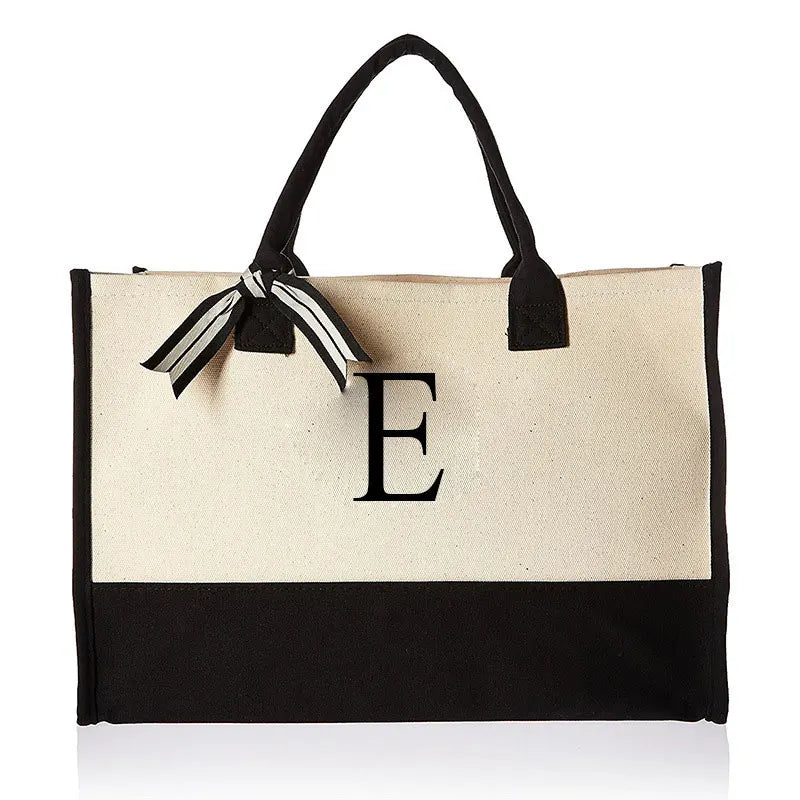Personalized Initial Canvas Bag