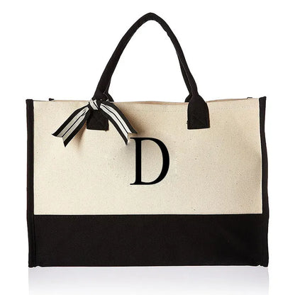 Personalized Initial Canvas Bag