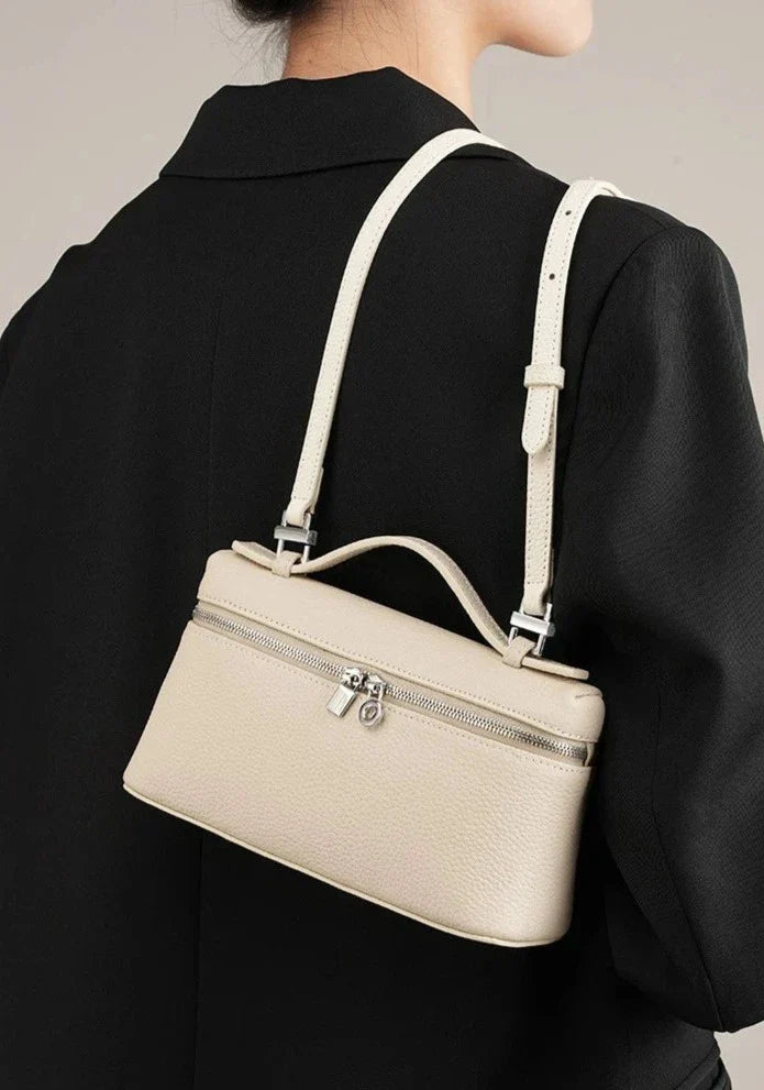 Small Pink Genuine Leather Tote Bag