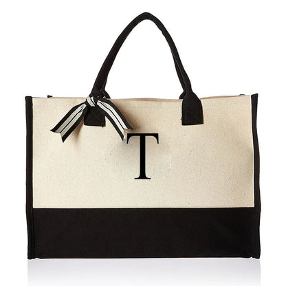 Personalized Initial Canvas Bag