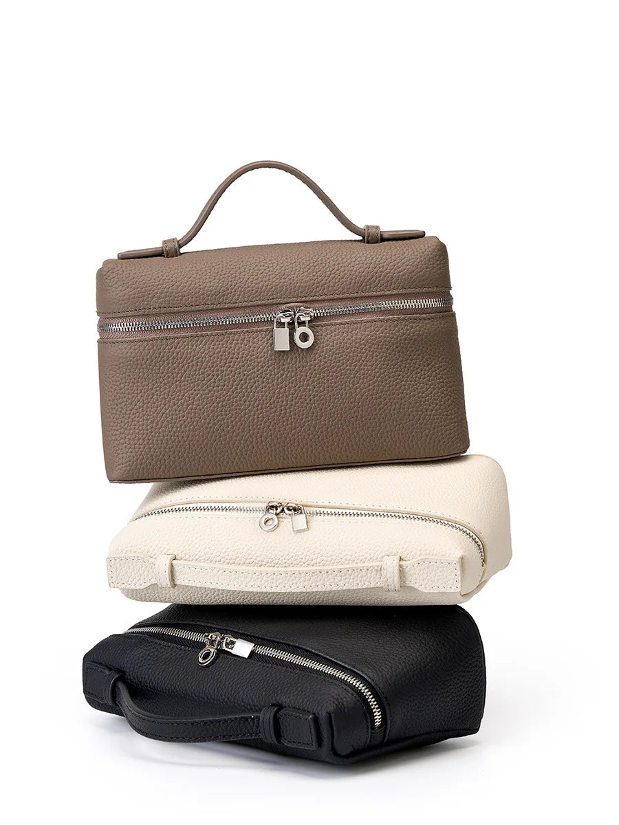 Small Pink Genuine Leather Tote Bag