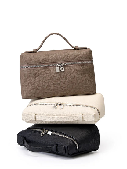 Small Pink Genuine Leather Tote Bag