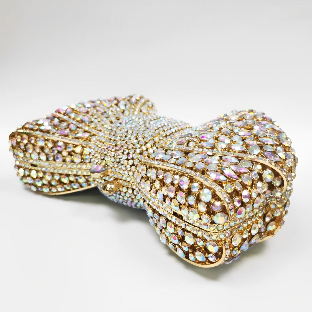 Bianca Bow Rhinestone Clutch Bag
