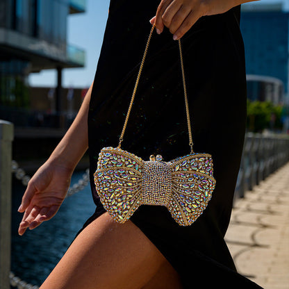 Bianca Bow Rhinestone Clutch Bag
